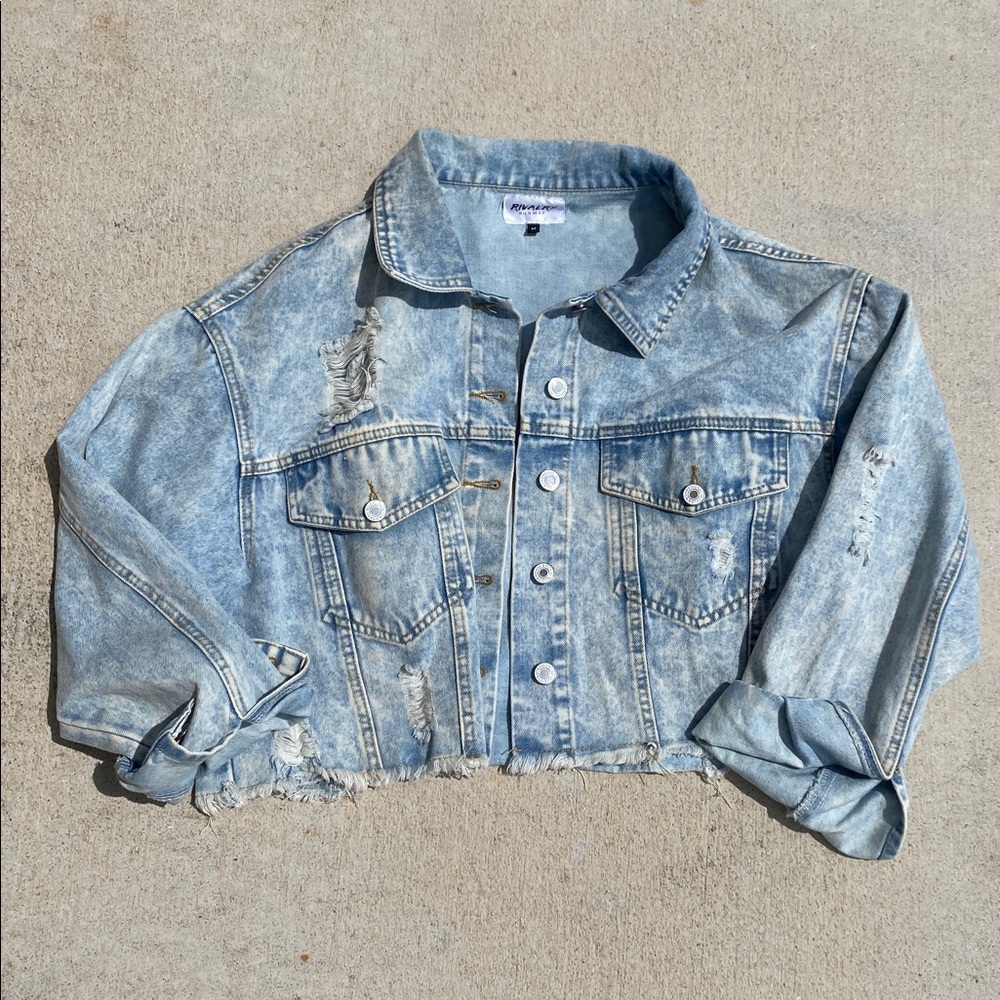 Rivalry Austin Light Wash Denim Jacket - Women Austin Skyline Denim Jacket M